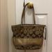 Coach Bags | Gold Coach Signature Stripe Tote Bag | Color: Brown/Gold | Size: Os