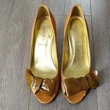 J. Crew Shoes | J.Crew Lulu Bow Peep Toe Heels | Color: Brown | Size: 6.5