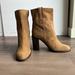 Kate Spade Shoes | Kate Spade Made In Italy 9m Sueded Tan Leather Pull On Ankle Hi Boot | Color: Brown/Red/Tan | Size: 9