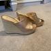 Jessica Simpson Shoes | Jessica Simpson Champagne-Gold Summer Wedges (8m) | Color: Gold | Size: 8