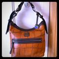 Dooney & Bourke Bags | Guc Dooney & Bourke All Leather Hobo Purse | Color: Brown/Orange | Size: 11.5 X 9, 8 Inch Drop