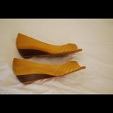 Giani Bernini Shoes | Giani Bernini Peep Toe Wedge | Color: Gold/Yellow | Size: 6