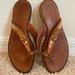 Burberry Shoes | Burberry Leather Women’s Flip Flop Sandals Size 5 | Color: Brown | Size: 5