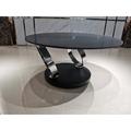 Orren Ellis Stephanne Pedestal Coffee Table Tile/Metal in Gray/Black | 17 H x 53 W x 32 D in | Wayfair A4C07BED947347AB8714CC67E3204763