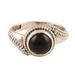 New Moon at Midnight,'Black Onyx and Oxidized Sterling Silver Ring'