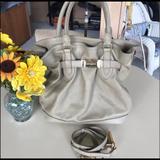 Burberry Bags | Burberry Tote Bag Leather Two Way | Color: Cream/Tan | Size: W-12 H -12 Inches