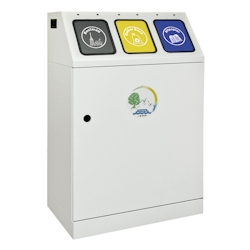 Abfalltrennung Triplex, RAL 7035/RAL 7016,RAL 1003, RAL 5010, verz. Innenbehälter, 3x30 Liter Image