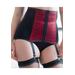 Plus Size Women's Waist Cincher with Garters by Rago in Red Black (Size XL)