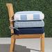 Double-piped Outdoor Chair Cushion - Rain Resort Stripe Gingko, 21"W x 19"D, Standard - Frontgate