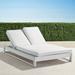 Palermo Double Chaise Lounge with Cushions in White Finish - Rain Resort Stripe Cobalt, Standard - Frontgate