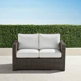Small Palermo Loveseat with Cushions in Bronze Finish - Rain Sailcloth Seagull, Standard - Frontgate