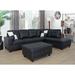 Black Reclining Sectional - Latitude Run® Wellington 103.5" Wide Faux Leather Corner Sectional w/ Ottoman Faux Leather | Wayfair