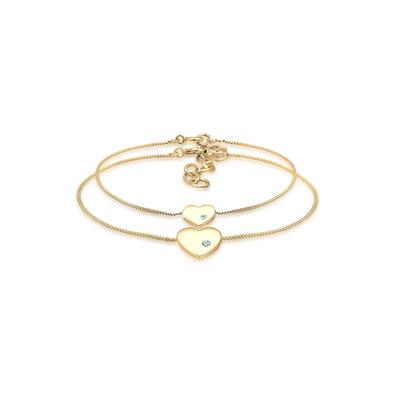 Elli Herz Mutter Kind Kristalle Silber goldfarben Damen Image