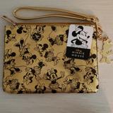 Disney Bags | Disney Minnie Mouse Large Wristlet | Color: Black/Gold | Size: Os