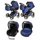 Stroller Travel System pram 3 in1 Combo Set with car seat Choice Buggy isofix Yukon GT by Chillykids Ocean 03 3in1 with Baby seat