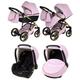 Stroller Travel System pram 3 in1 Combo Set with car seat Choice Buggy isofix Yukon GT by Chillykids Candy 01 3in1 with Baby seat