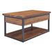 The Twillery Co.® Sturminster 42" Wide Rustic Industrial Solid Wood Metal Frame Rectangular Coffee Table w/ Storage Wood in Black/Brown | Wayfair
