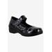 Extra Wide Width Women's Letsee Mary Jane by Easy Street in Black Silver (Size 8 WW)