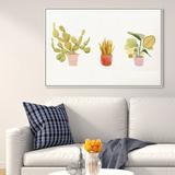 Art Remedy Floral & Botanical Cacti Trio Cactus - Painting Print Canvas in Black | 30 H x 45 W x 1.5 D in | Wayfair 31742_45x30_CANV_WFL
