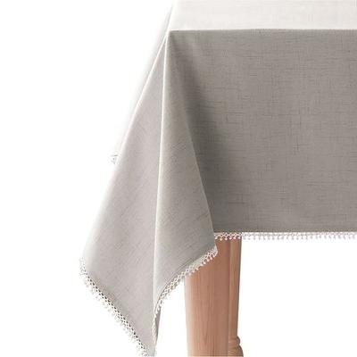 French Perle Solid Color Tablecloth, 60 x 120, Gra...