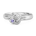 Personalized Love Knot Ring 0.02 Ctw Tanzanite 925 Sterling Silver Commitment Ring (N 1/2)