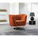 Barrel Chair - Willa Arlo™ Interiors Tiberius 43" Wide Tufted Barrel Chair Velvet/Fabric in Orange | 33 H x 43 W x 30 D in | Wayfair