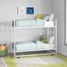 Bundyhill Twin Over Twin Standard Bunk Bed w/ Trundle by Mack & Milo™ Metal in White | 65.2 H x 39.5 W x 78 D in | Wayfair