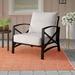 Wade Logan® Mosier Patio Chair w/ Cushions, Steel in Gray | 32 H x 29 W x 30.5 D in | Wayfair 74AD7590E62247A0B49DF7270D122464