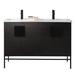 AllModern Maisie 48" Double Bathroom Vanity Set Ceramic in Black/Brown | 33.5 H x 47.24 W x 18 D in | Wayfair 145850157F974D78A618D6BAF707101A