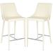 Wrought Studio™ Bohy 26" Counter Stool Upholstered/Leather/Metal in White | 37.4 H x 22.9 W x 18.9 D in | Wayfair LGLY5923 41887613