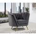 Barrel Chair - Willa Arlo™ Interiors Tiberius 43" Wide Tufted Barrel Chair Velvet/Fabric in Gray | 33 H x 43 W x 30 D in | Wayfair