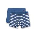 Sanetta Jungen-Shorts (Doppelpack) Blau und Blau Ringel | Hochwertige und nachhaltige Unterhose für Jungen aus Baumwolle. Inhalt: 2er Set Unterwäsche für Jungen 116