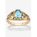Women's Gold over Sterling Silver Open Scrollwork Simulated Birthstone Ring by PalmBeach Jewelry in December (Size 6)