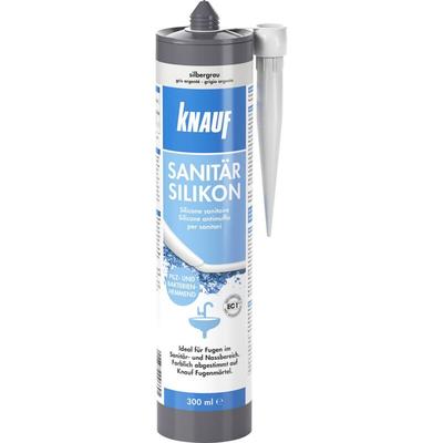 Knauf - Sanitär-Silikon silbergrau 300 ml Silikon Sanitär Bad Dusche Dichtstoff Image