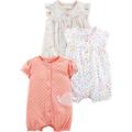 Simple Joys by Carter's Baby Mädchen 3-Pack Snap-up Rompers Strampler, Rosé/Weiß/Beige, 3-6 Monate (3er Pack)