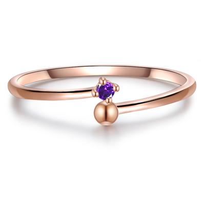 Glanzstücke München Ring Sterling Silber Amethyst in Roségold 50 Damen Image