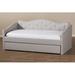 Rosdorf Park Edelen Twin Daybed w/ Trundle Upholstered/Polyester in Gray/Brown | 38.19 H x 44.09 W x 81.5 D in | Wayfair