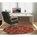 Dakota Fields Leyden Low Pile Carpet Straight Round Chair Mat in Red | 60 W x 60 D in | Wayfair 1B94B2A8F61140BF89D1BE10D80A8157