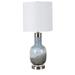 Everly Quinn 31.25" Gray/Blue Table Lamp Glass/Linen in Blue/Gray/White | 31.25 H x 13.5 W x 13.5 D in | Wayfair B6A2CB885C374EC8AD5DEA35EA43C600