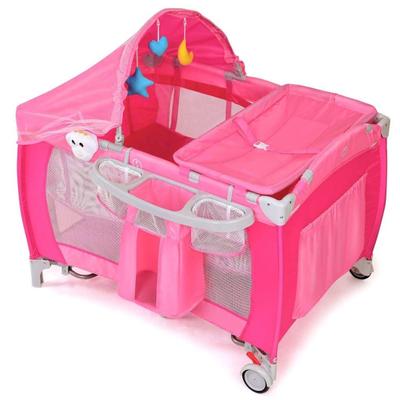 Costway Foldable Baby Crib Playpen with Mosquito N...