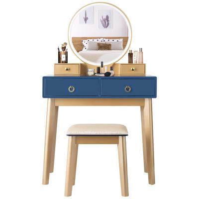 Costway Makeup Vanity Table Set 3 Color Lighting D...