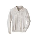 Men's Big & Tall Liberty Blues™ Shoreman's Quarter Zip Cable Knit Sweater by Liberty Blues in Sand Stone (Size 5XL)
