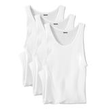 Men's Big & Tall Ribbed Cotton Tank Undershirt, 3-Pack by KingSize in White (Size 4XL)