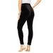 Plus Size Women's Velour Legging by Roaman's in Black (Size 26/28) Velvety Stretch Pants