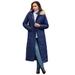 Plus Size Women's Maxi-Length Quilted Puffer Jacket by Roaman's in Evening Blue (Size 3X) Winter Coat