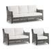 Graham Seating Replacement Cushions - Loveseat, Stripe, Cara Stripe Indigo - Frontgate