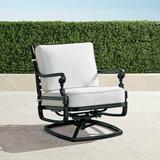 Carlisle Swivel Lounge Chair with Cushions in Onyx Finish - Moss, Standard - Frontgate