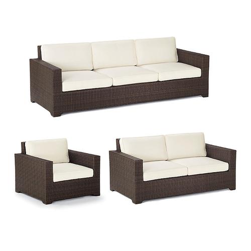 Set of 2 Palermo Seating Replacement Cushions - Center Chairs, Standard, Cara Stripe Air Blue - Frontgate
