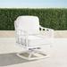 Avery Swivel Lounge Chair with Cushions in White Finish - Resort Stripe Sand - Frontgate