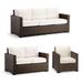 Small Palermo Replacement Cushions - Corner Chair, Stripe, Cara Stripe Air Blue, Standard - Frontgate